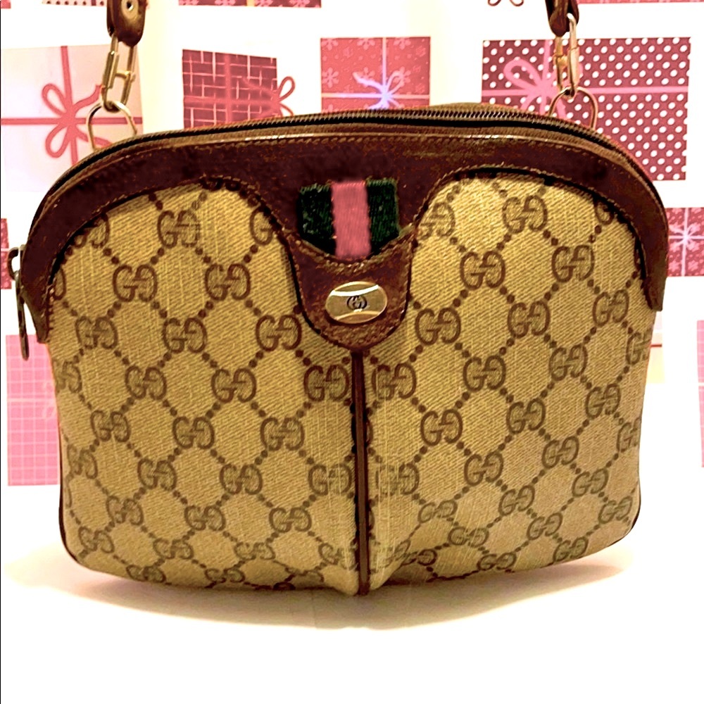 VTG GUCCI Canvas Mini  Shoulder Bag